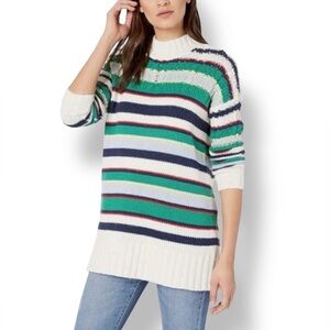 NWT BCBGMAXAZRIA Gardenia Combo Sweater Oversized Striped Multicolor Size XS